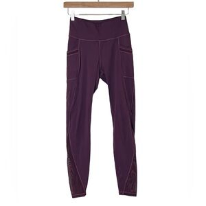 Maroon stretch athletic yoga skinny leggings women’s size small